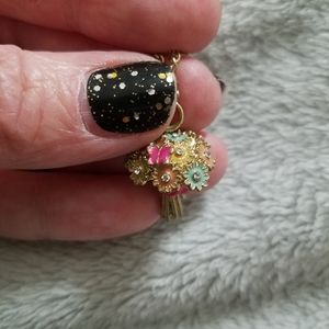 Floral Bouquet Enamel Necklace